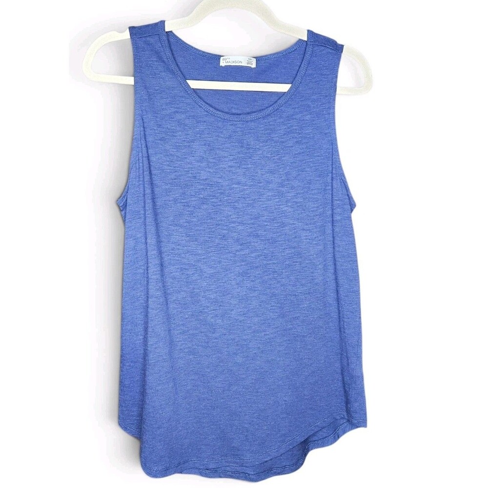 89th + Madison Tank Top Womens Medium Blue Sleeveless Modal Blend